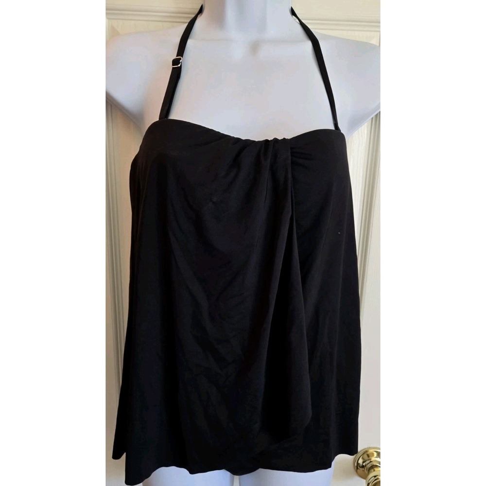 Tempt Me Tankini with bottoms Swimsuit Womens Small Black NEW Adj. Straps‎
